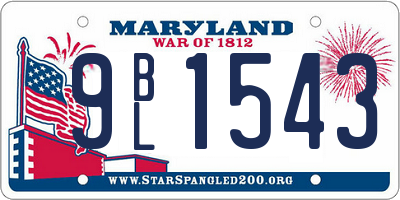 MD license plate 9BL1543