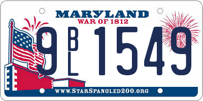 MD license plate 9BL1549
