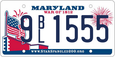 MD license plate 9BL1555