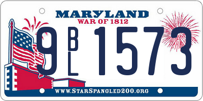 MD license plate 9BL1573