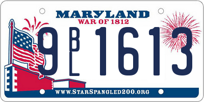 MD license plate 9BL1613