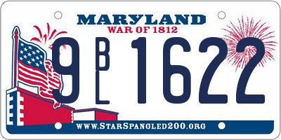 MD license plate 9BL1622