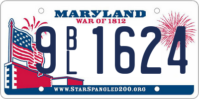MD license plate 9BL1624