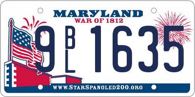 MD license plate 9BL1635