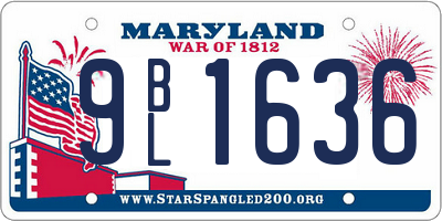 MD license plate 9BL1636