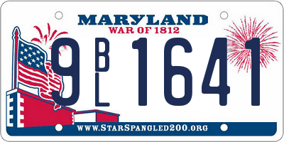 MD license plate 9BL1641