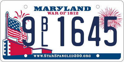 MD license plate 9BL1645