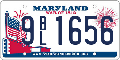 MD license plate 9BL1656
