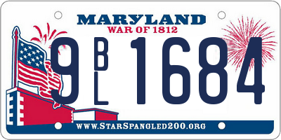 MD license plate 9BL1684