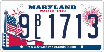 MD license plate 9BL1713