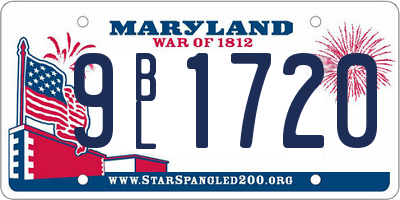MD license plate 9BL1720