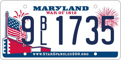 MD license plate 9BL1735