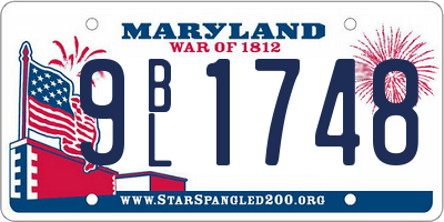 MD license plate 9BL1748