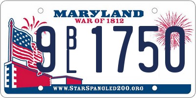 MD license plate 9BL1750