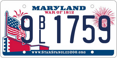 MD license plate 9BL1759