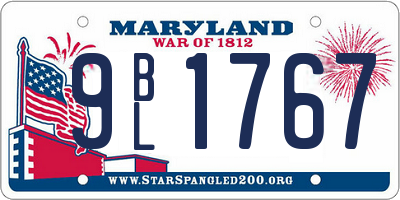 MD license plate 9BL1767