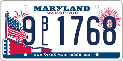 MD license plate 9BL1768