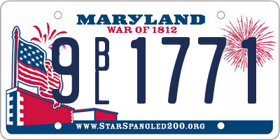 MD license plate 9BL1771