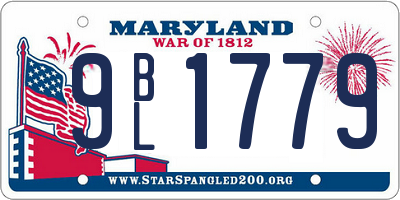 MD license plate 9BL1779