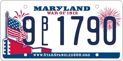 MD license plate 9BL1790