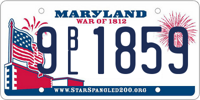 MD license plate 9BL1859