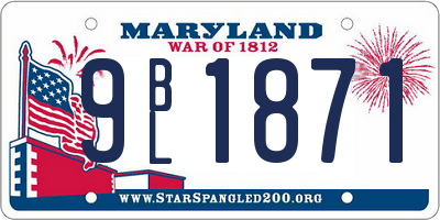 MD license plate 9BL1871