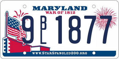 MD license plate 9BL1877