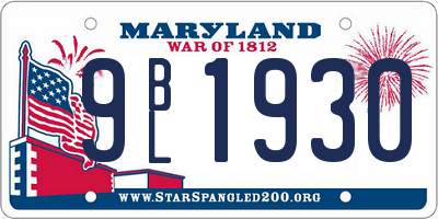 MD license plate 9BL1930