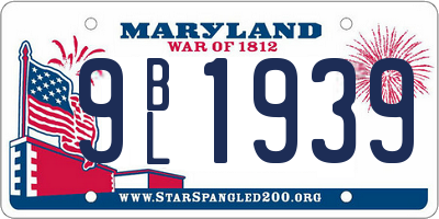 MD license plate 9BL1939