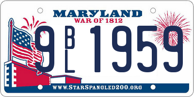 MD license plate 9BL1959