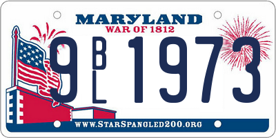 MD license plate 9BL1973