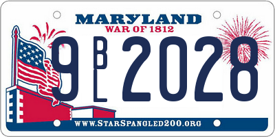 MD license plate 9BL2028