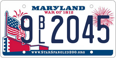 MD license plate 9BL2045