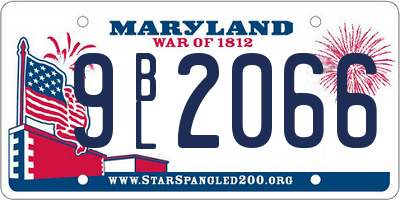 MD license plate 9BL2066