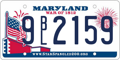 MD license plate 9BL2159