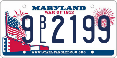 MD license plate 9BL2199