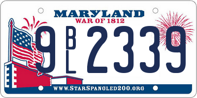 MD license plate 9BL2339