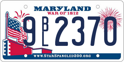 MD license plate 9BL2370