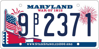 MD license plate 9BL2371