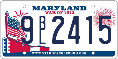 MD license plate 9BL2415