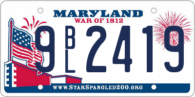 MD license plate 9BL2419