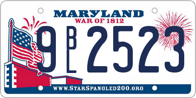 MD license plate 9BL2523