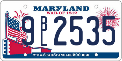 MD license plate 9BL2535