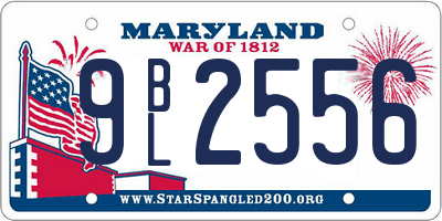 MD license plate 9BL2556
