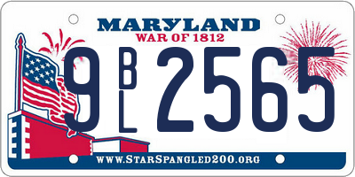 MD license plate 9BL2565