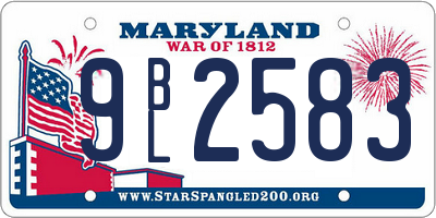 MD license plate 9BL2583