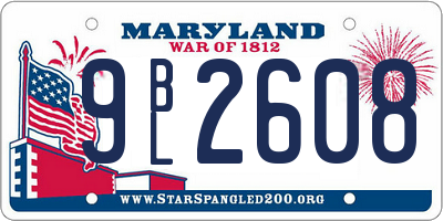 MD license plate 9BL2608