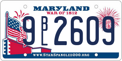 MD license plate 9BL2609