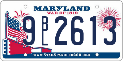 MD license plate 9BL2613