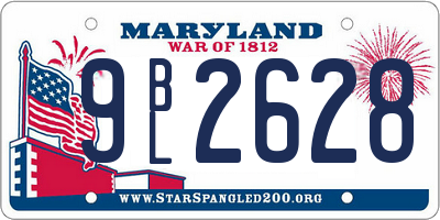 MD license plate 9BL2628